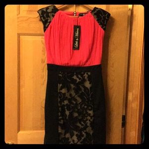 Pink and black dress